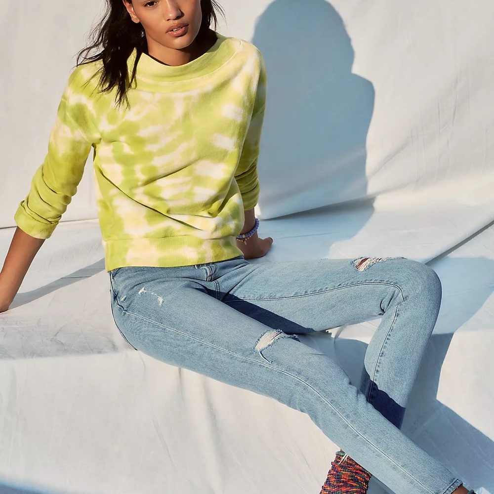 Pilcro Anthropologie Neon Tie-Dye Elayna Sweatshirt XS